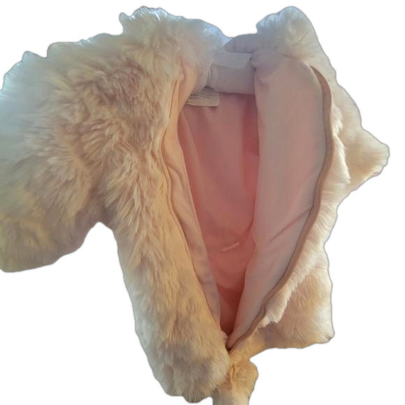 NWT London & Cole Pom-Pom Luxe Pink Faux Fur Bunting Suit Sack Size 0-6 Months - Picture 10 of 16